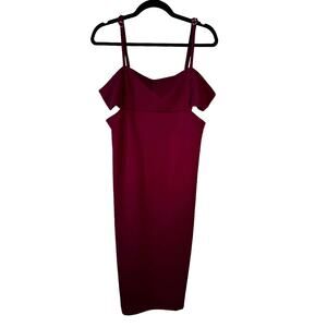 Open Edit Nordstrom Women's Side Cut Out Sleeveless Dress Burgundy XL Goth Y2k